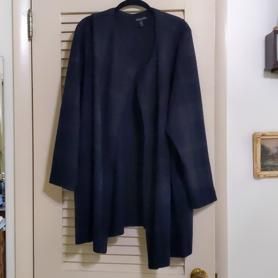 Eileen Fisher Woman Heavy Wool Long Cardigan